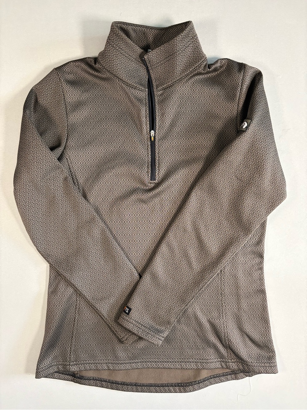 Kerrits Womens Equestrian Half Zip Midweight Fleece-Lined Riding Top Brown SizeM